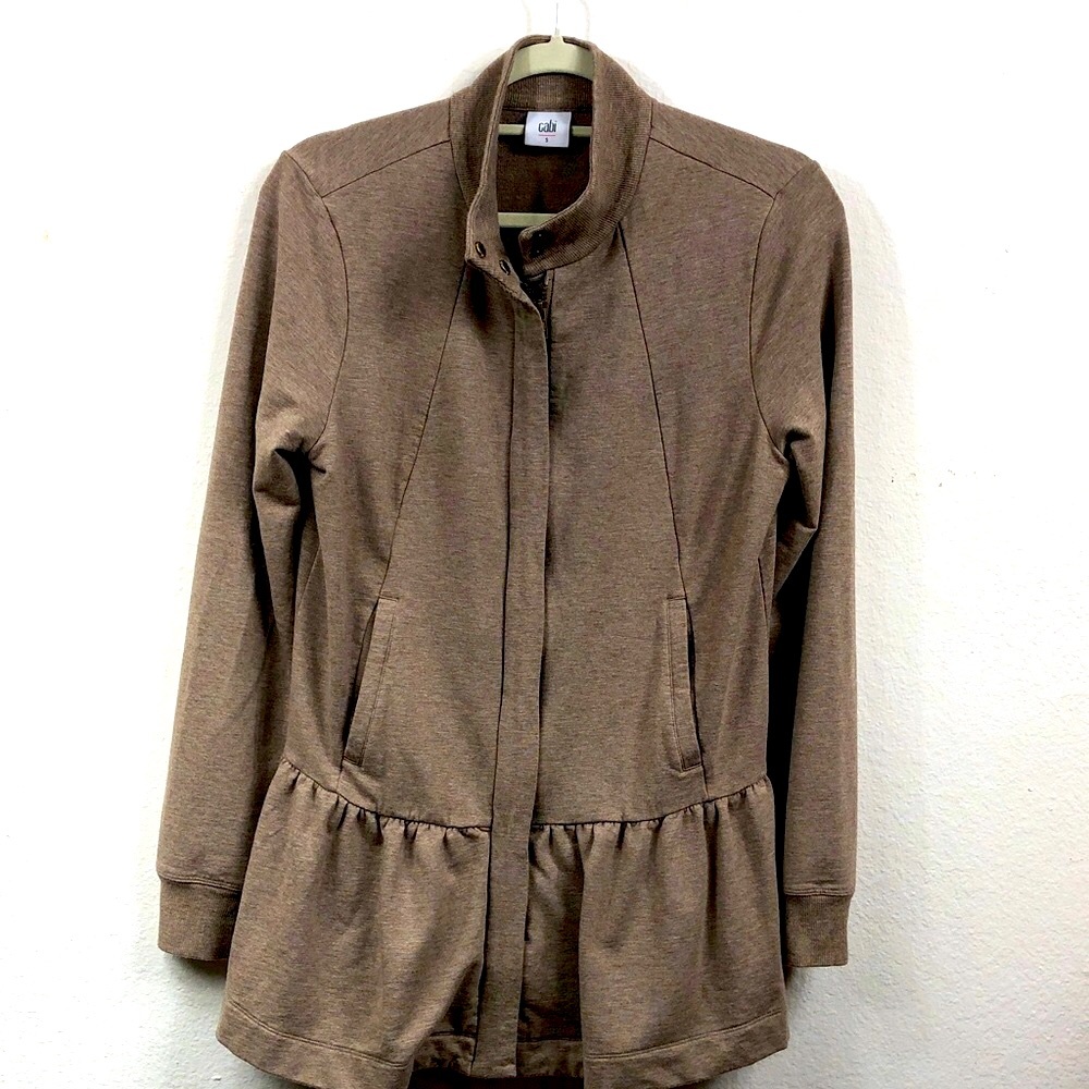Cabi Peplum Jacket Taupe Small